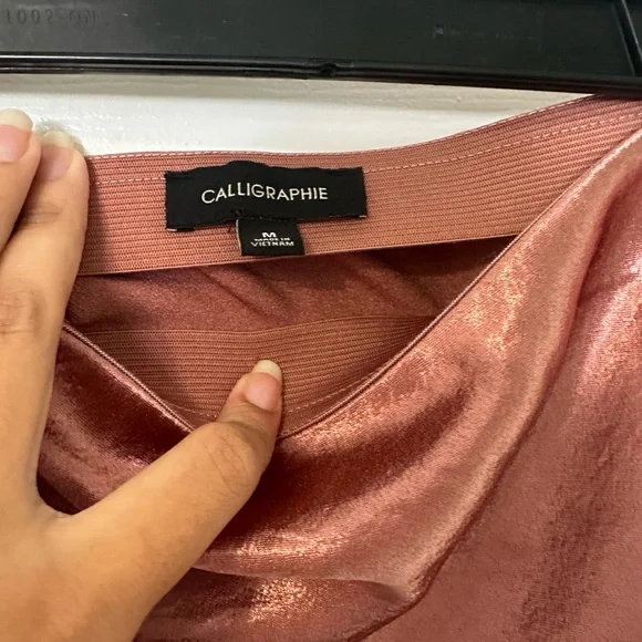 Women's Metallic Skirt - Red - Picture 3 of 6